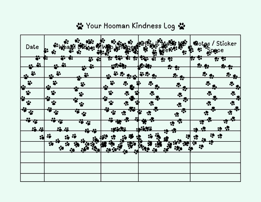 RAOW Printable | Your Hooman Kindness Log