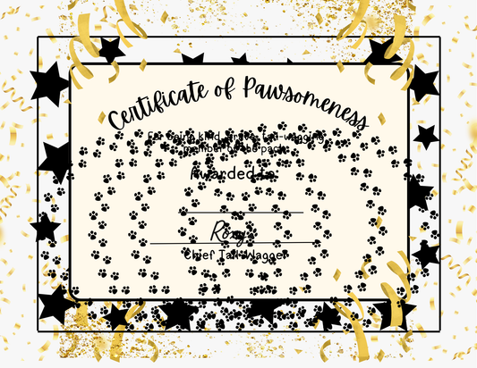 RAOW Printable | Certificate of Pawsomeness