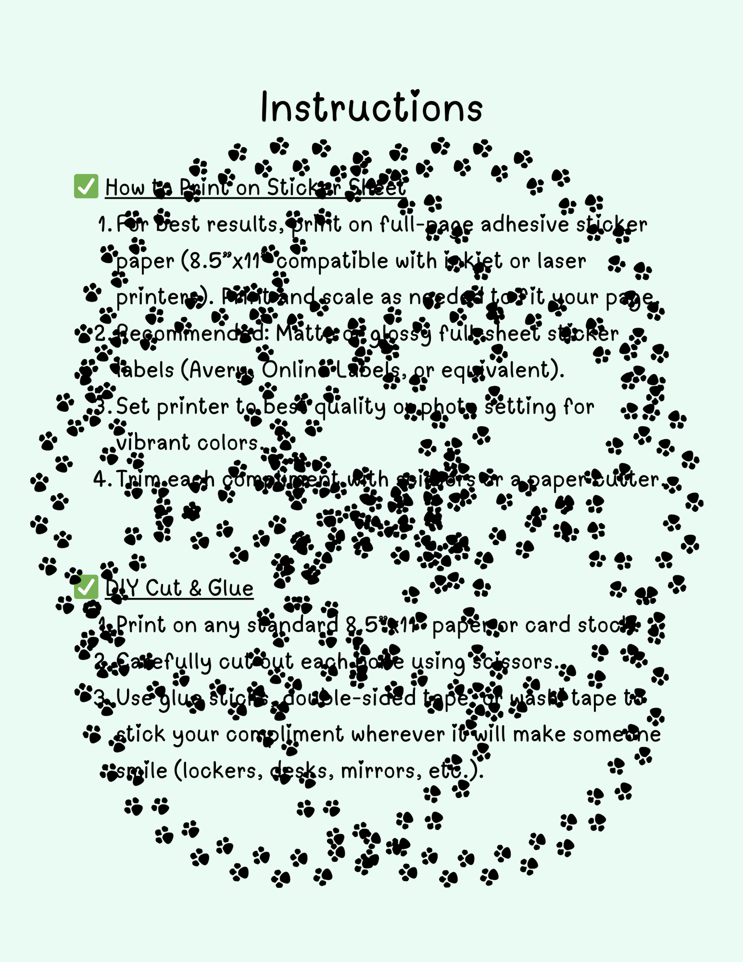 RAoW Printable | Heartwarming Compliments