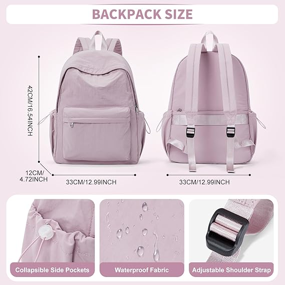 WEPOET Classic Minimalist School Backpack