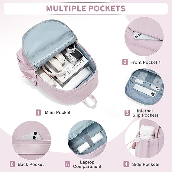 WEPOET Classic Minimalist School Backpack
