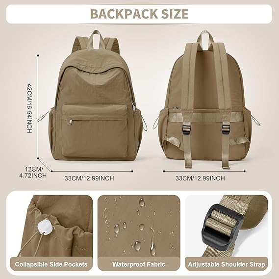 WEPOET Classic Minimalist School Backpack