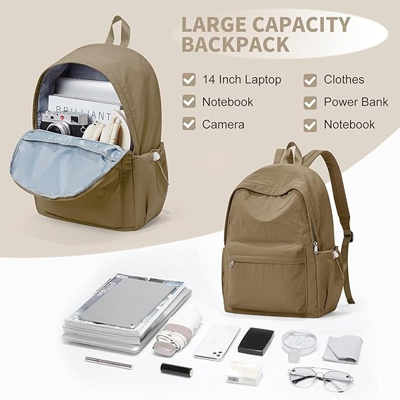 WEPOET Classic Minimalist School Backpack
