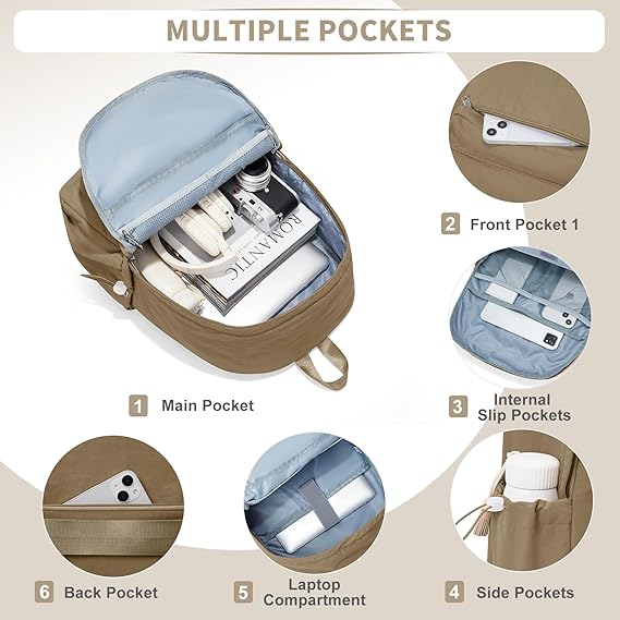 WEPOET Classic Minimalist School Backpack