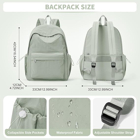 WEPOET Classic Minimalist School Backpack