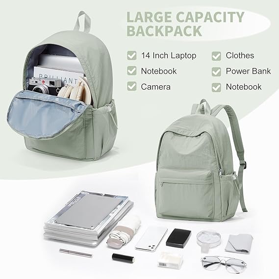 WEPOET Classic Minimalist School Backpack
