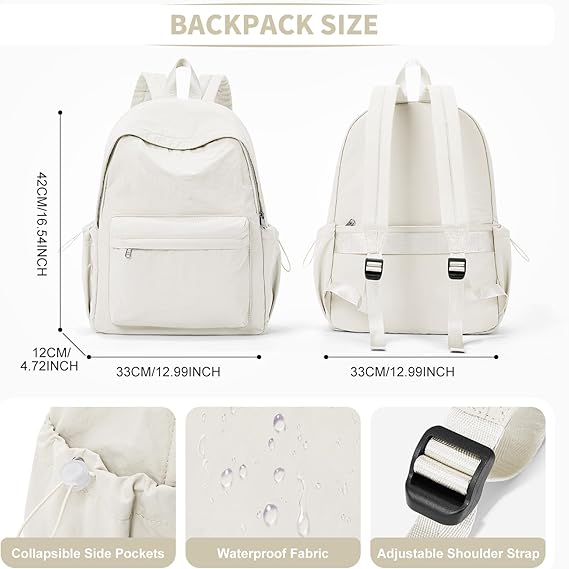 WEPOET Classic Minimalist School Backpack