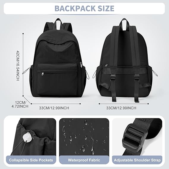 WEPOET Classic Minimalist School Backpack
