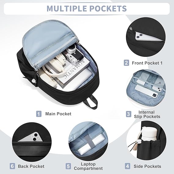 WEPOET Classic Minimalist School Backpack