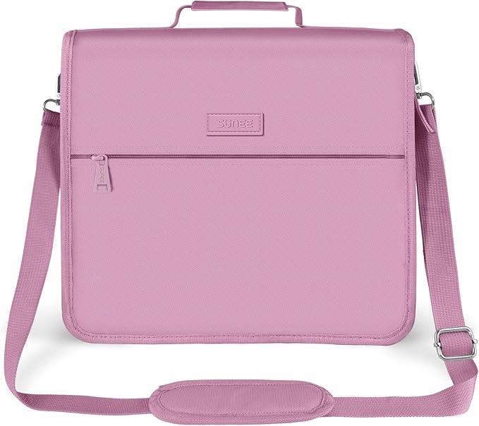 SUNEE Zippered Binder Bag With Shoulder Strap and Handle