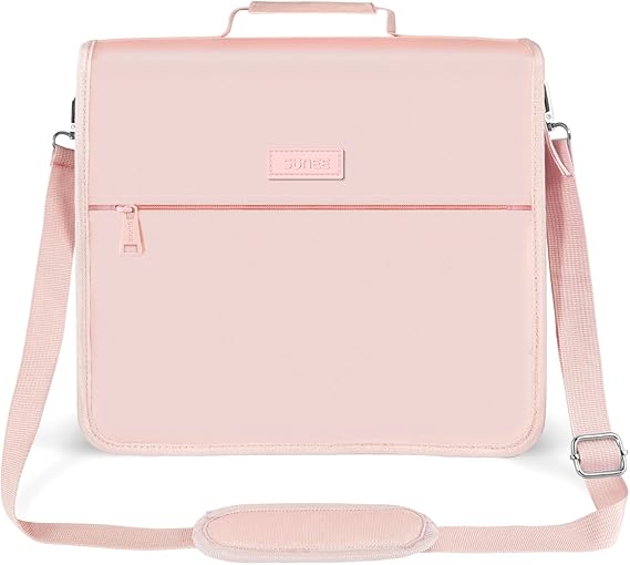 SUNEE Zippered Binder Bag With Shoulder Strap and Handle