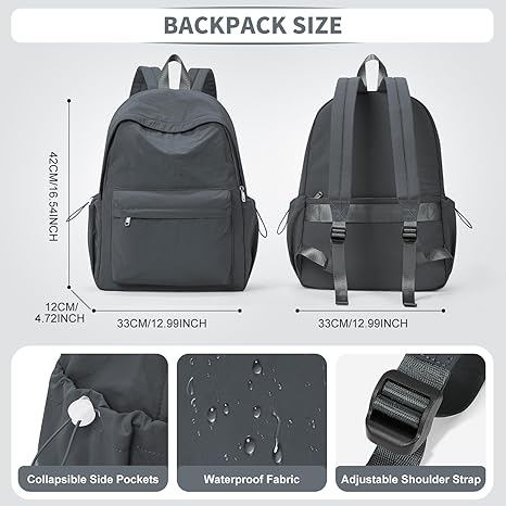 WEPOET Classic Minimalist School Backpack