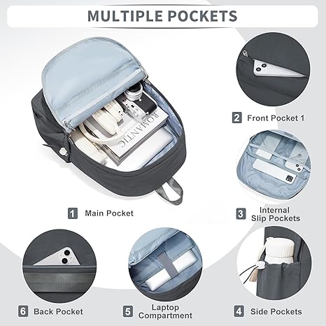 WEPOET Classic Minimalist School Backpack