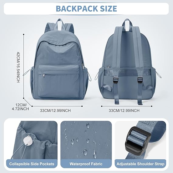 WEPOET Classic Minimalist School Backpack