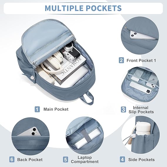WEPOET Classic Minimalist School Backpack