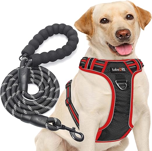 TOBEDRI No Pull Adjustable Reflective Dog Harness