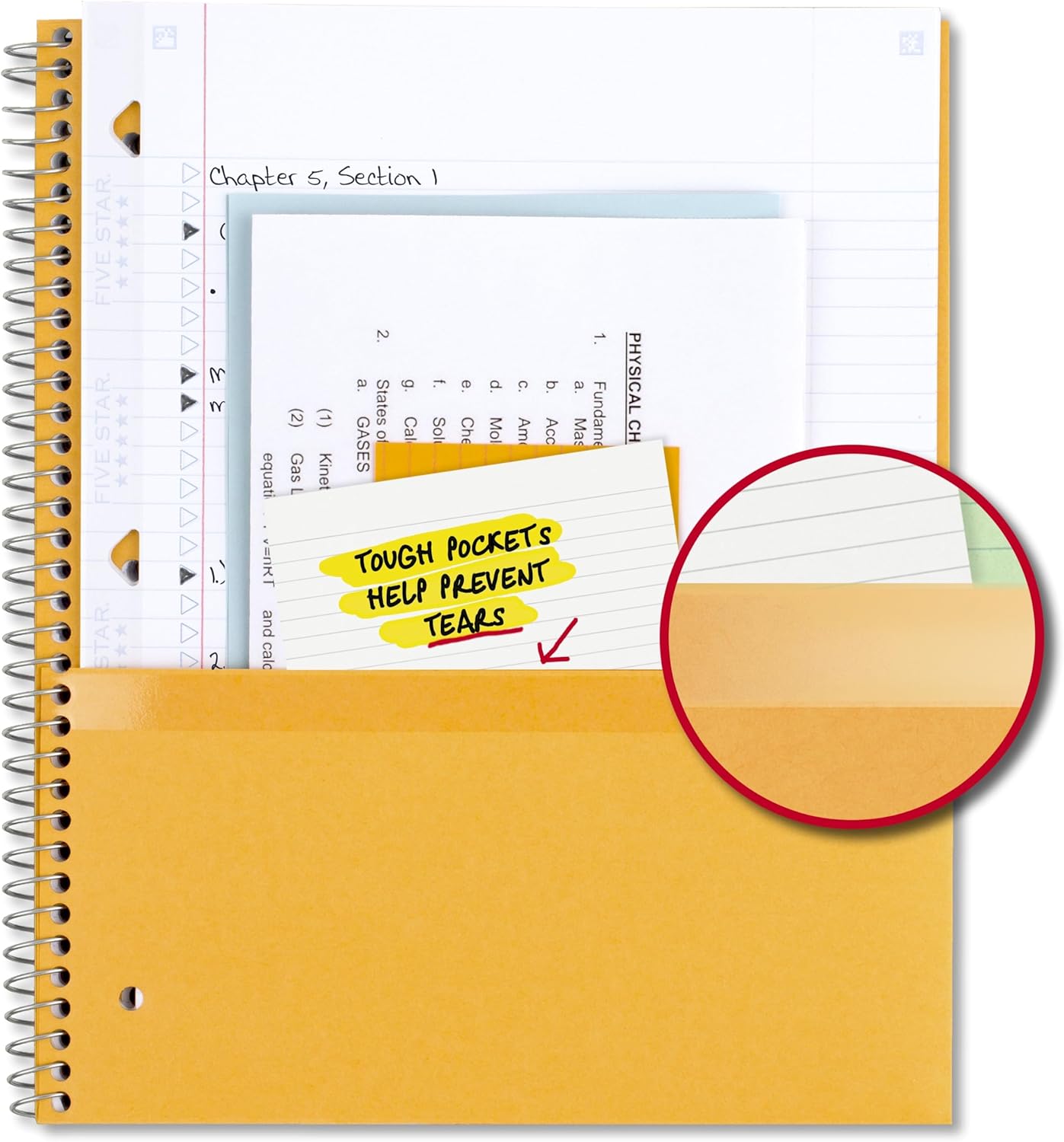 FIVESTAR 5-Subject Spiral Notebook College Ruled