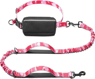 Hands-Free Dog Leash with Zipper Pouch