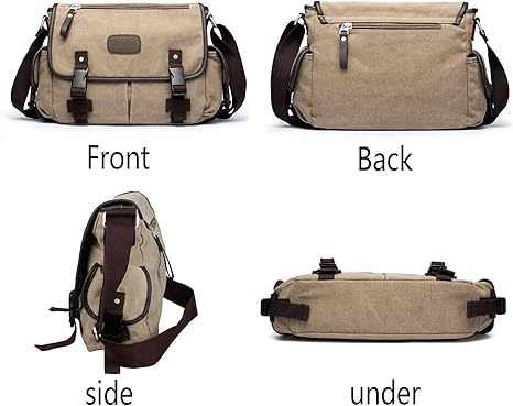 TAOQIAO Unisex Vintage Canvas Messenger Bag