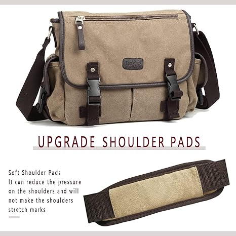 TAOQIAO Unisex Vintage Canvas Messenger Bag