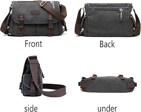 TAOQIAO Unisex Vintage Canvas Messenger Bag