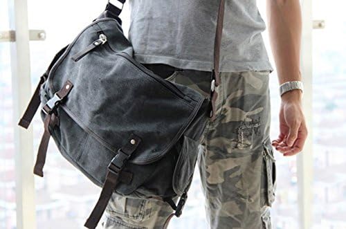 TAOQIAO Unisex Vintage Canvas Messenger Bag