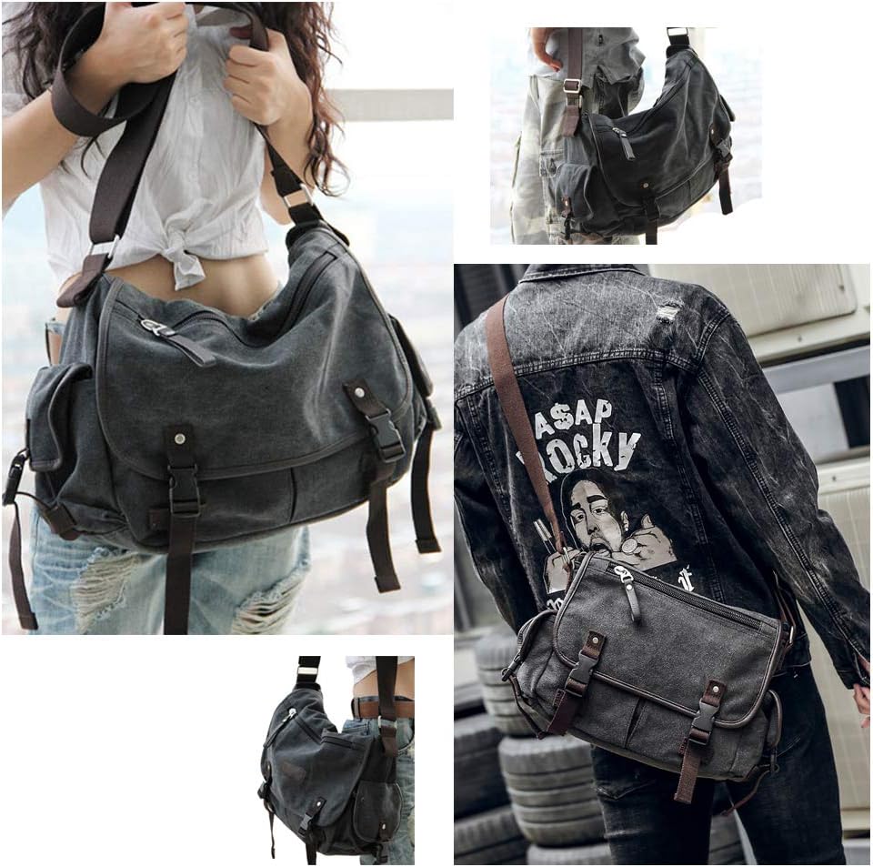 TAOQIAO Unisex Vintage Canvas Messenger Bag
