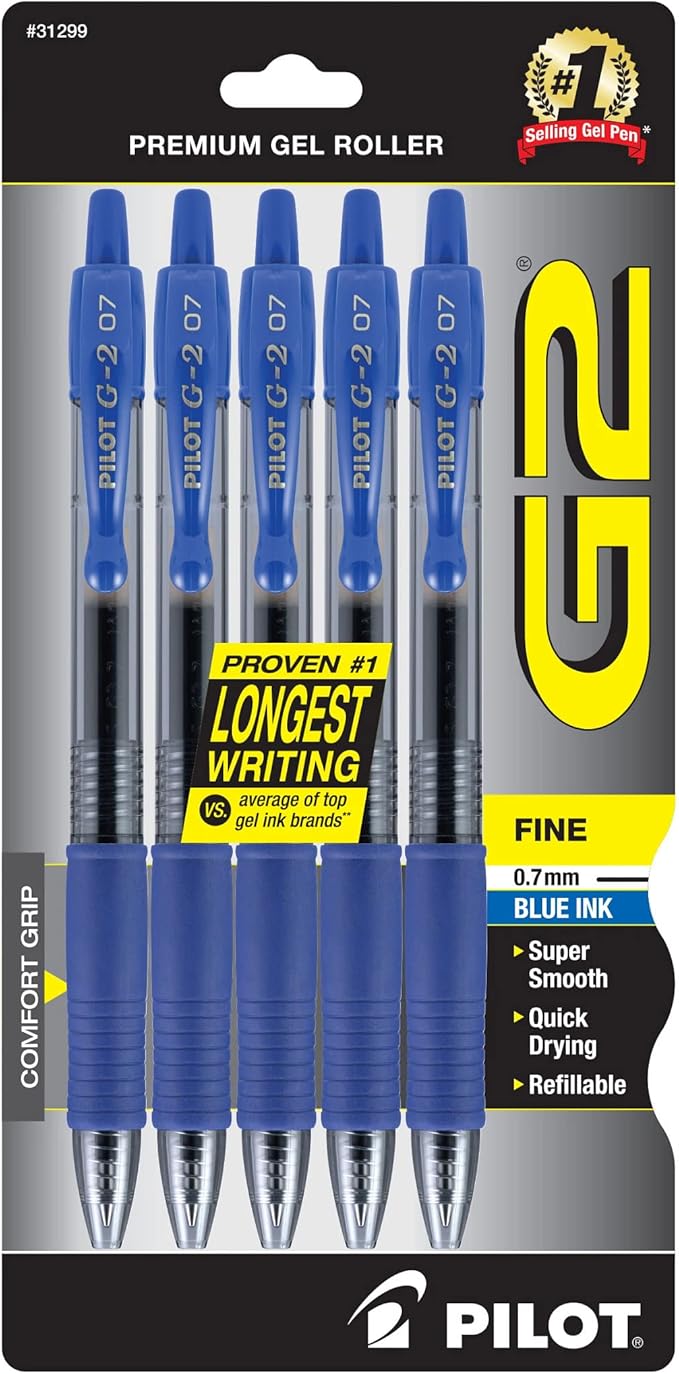 PILOT G2 Premium Retractable Gel Pens (5 pack)