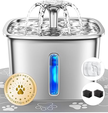 VEKEN Automatic Pet Fountain Dog Water Dispenser with Replacement Filters & Silicone Mat