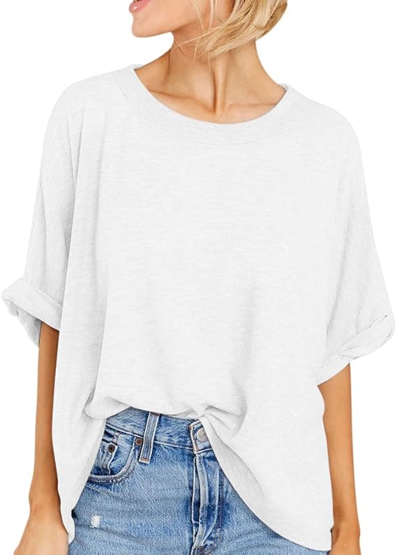 GEGEKOKO Oversized Crew Neck Short Sleeve T Shirt