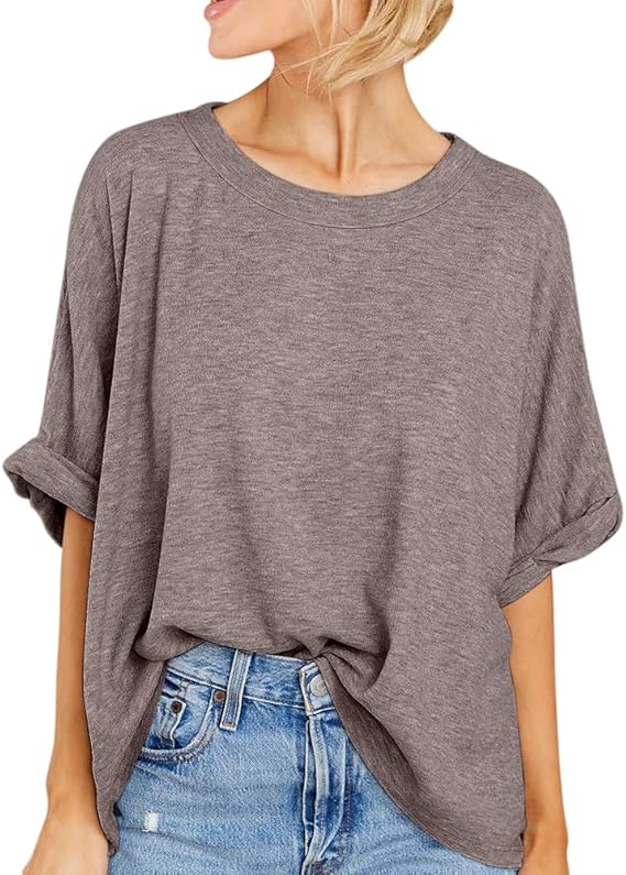 GEGEKOKO Oversized Crew Neck Short Sleeve T Shirt