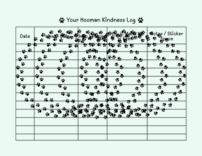 RAOW Printable | Your Hooman Kindness Log