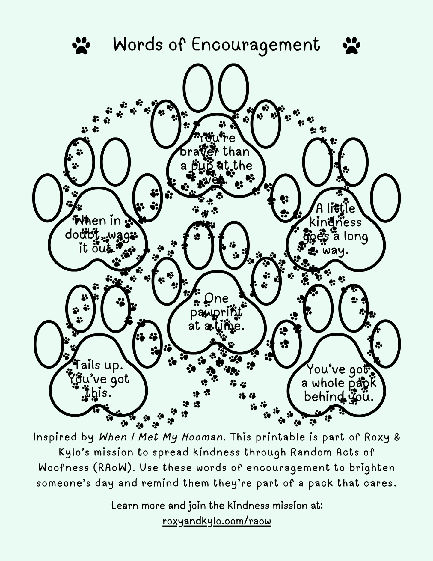 RAoW Printable | Words of Encouragement