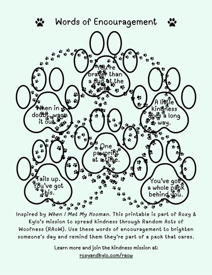 RAoW Printable | Words of Encouragement