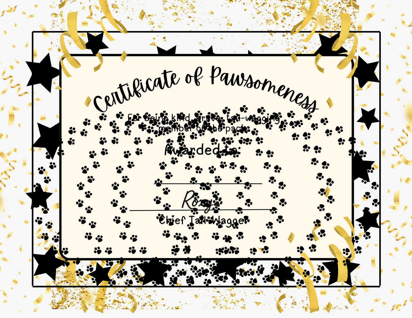 RAOW Printable | Certificate of Pawsomeness