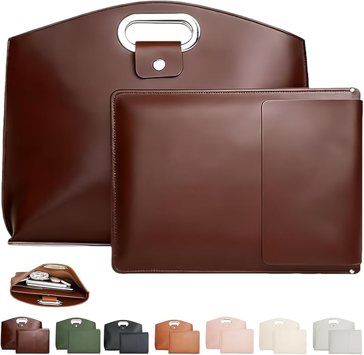 Business Waterproof Leather Laptop & Tote Set (2 piece)