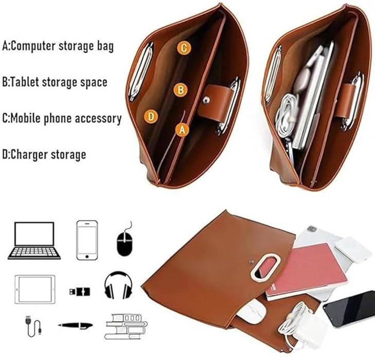 Business Waterproof Leather Laptop & Tote Set (2 piece)