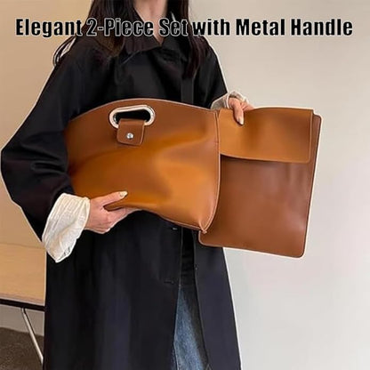 Business Waterproof Leather Laptop & Tote Set (2 piece)