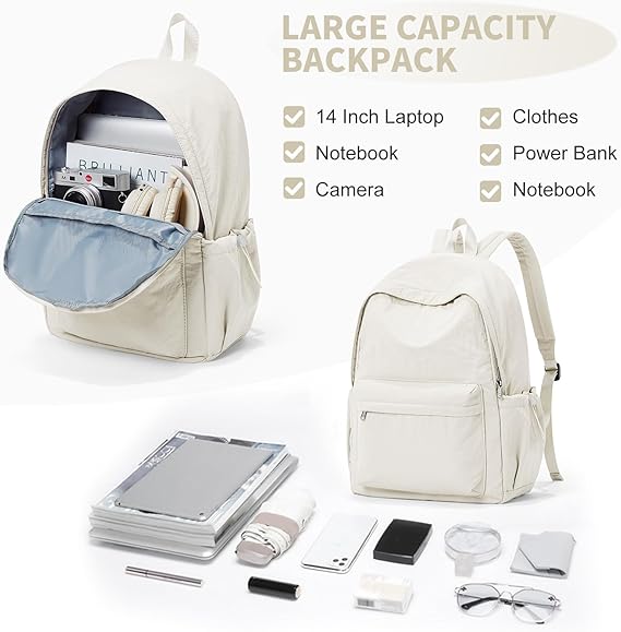 WEPOET Classic Minimalist School Backpack