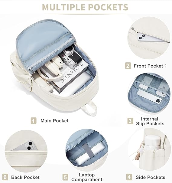 WEPOET Classic Minimalist School Backpack