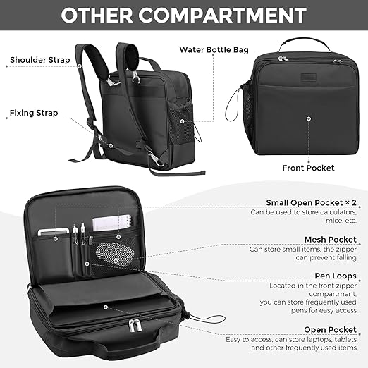 SKYDUE Zippered Binder Backpack With Adjustable Shoulder Strap & Handle