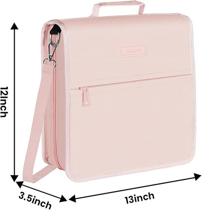 SUNEE Zippered Binder Bag With Shoulder Strap and Handle