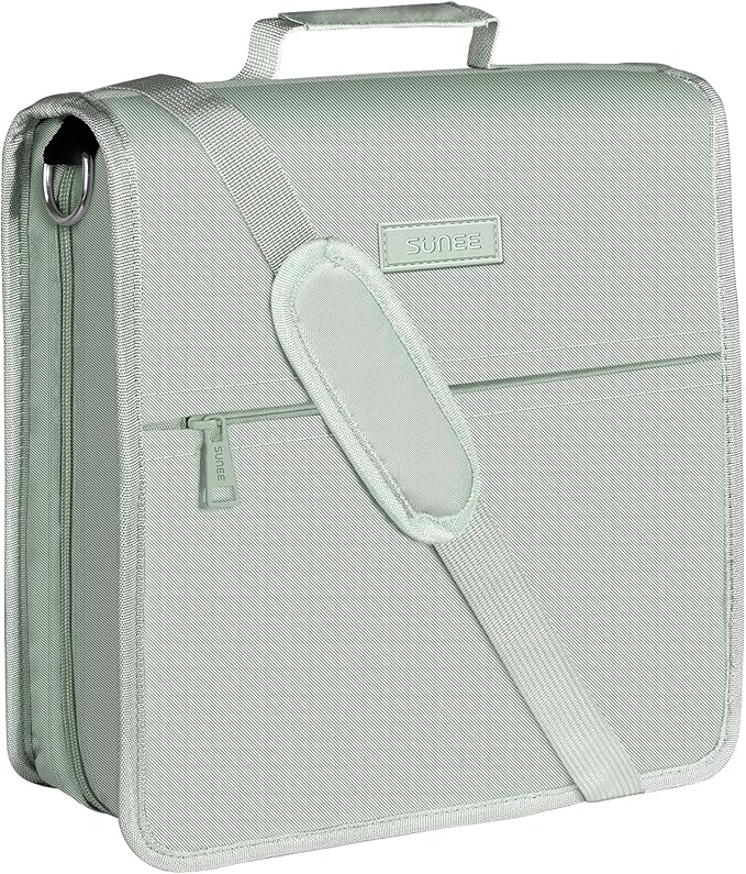 SUNEE Zippered Binder Bag With Shoulder Strap and Handle