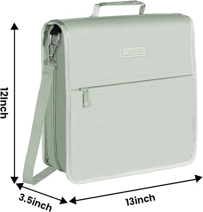 SUNEE Zippered Binder Bag With Shoulder Strap and Handle