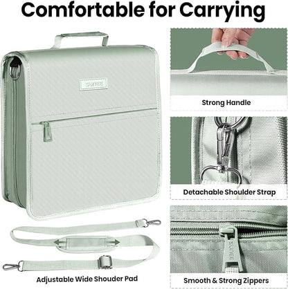 SUNEE Zippered Binder Bag With Shoulder Strap and Handle