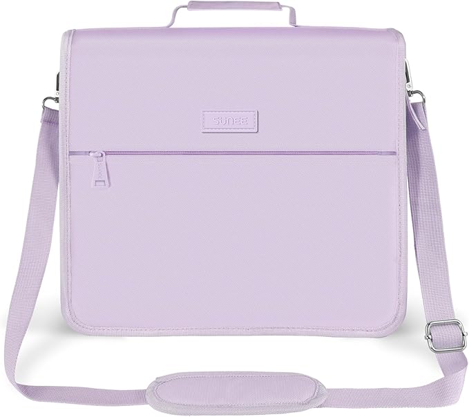 SUNEE Zippered Binder Bag With Shoulder Strap and Handle