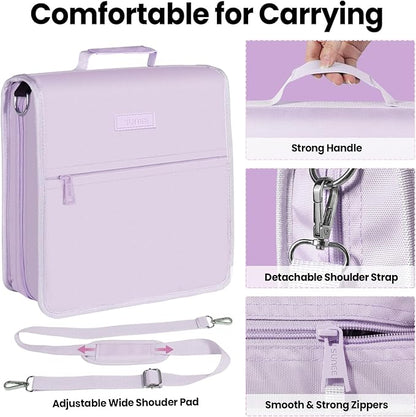 SUNEE Zippered Binder Bag With Shoulder Strap and Handle