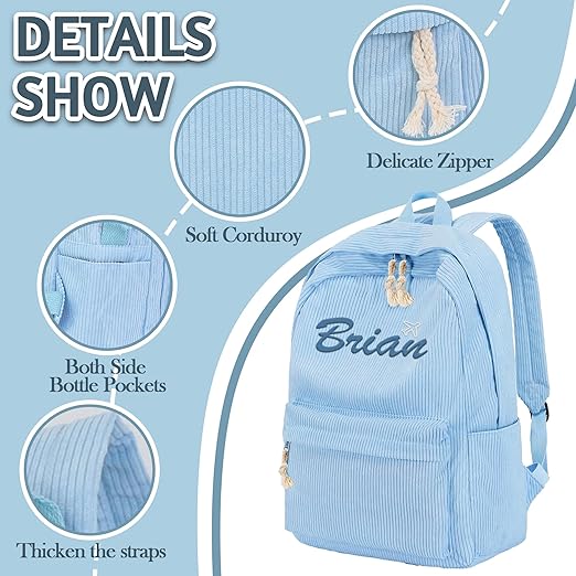 SAVILEDIY Corduroy Kids Backpack