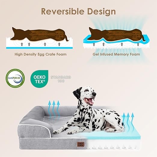 EHEYCIGA Orthopedic Dog Beds for Extra Large Dogs, Waterproof Memory Foam XL Pet Bed with Sides