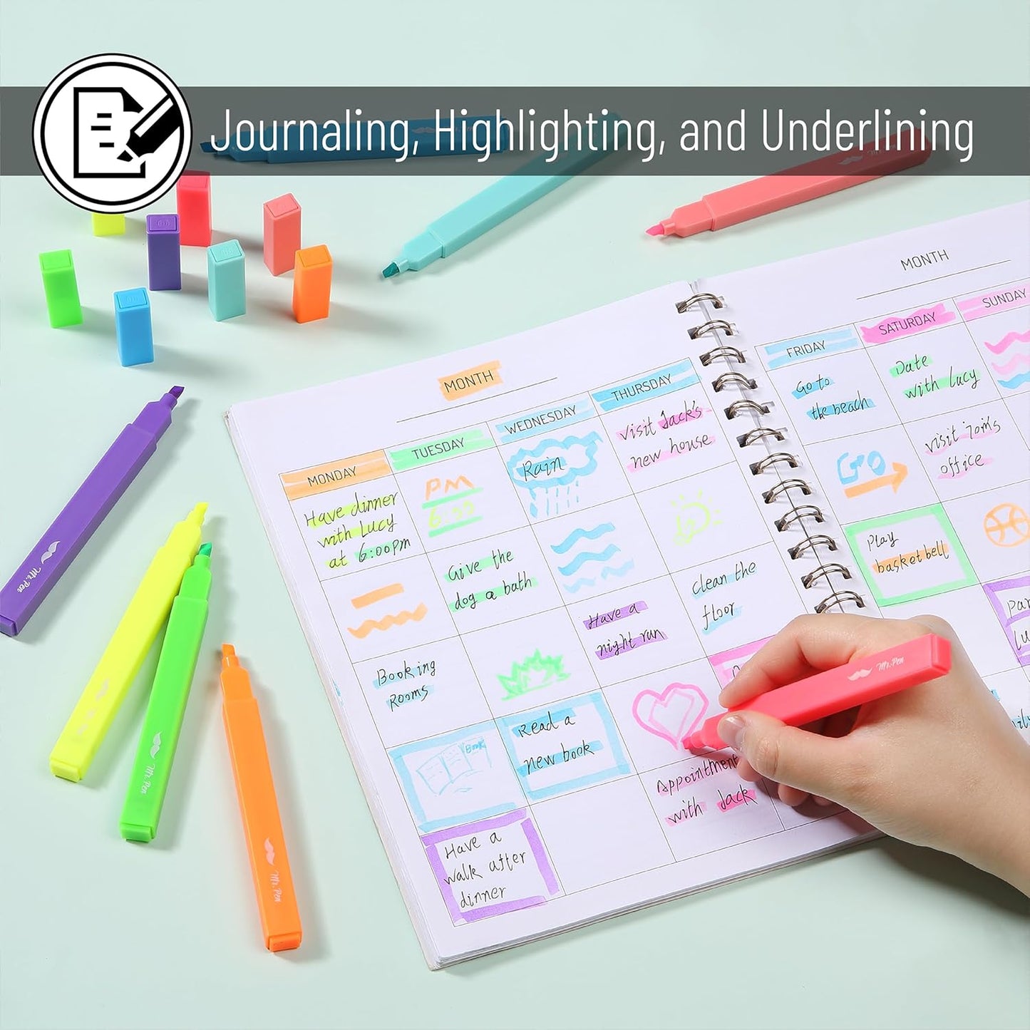 MR. PEN Vibrant Highlighter Set (8 pcs)